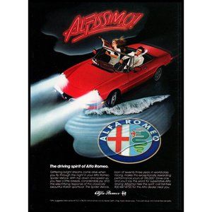1984 Alfa Romeo Spider Veloce Convertible Vintage Print Ad Italy Violin Wall Art